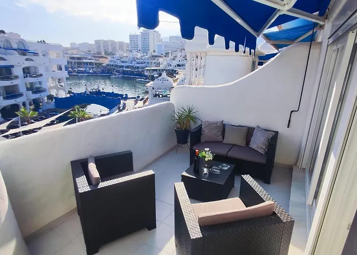 Apartment In Puerto Marina With Beautiful Views Of The Sea And The Boats